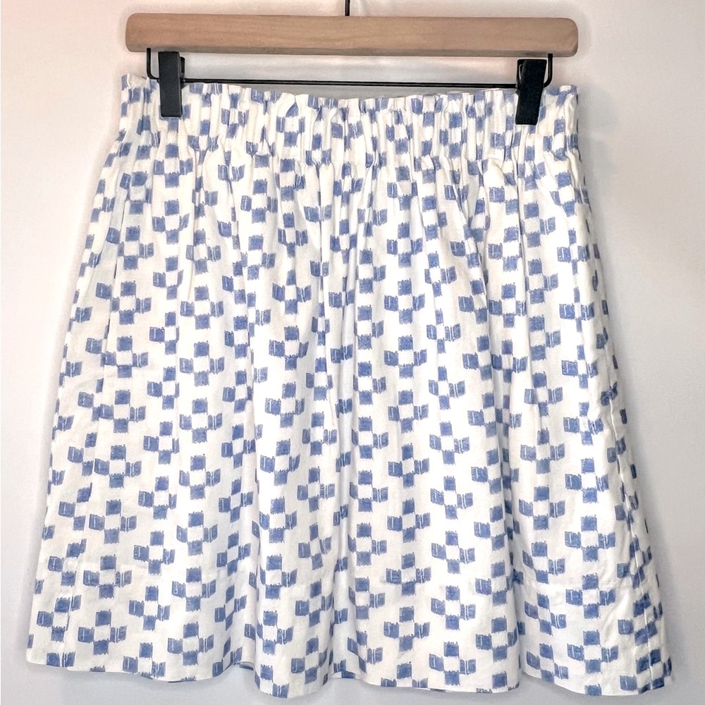 Madewell Crosshatch Ikat Shirred Mini Skirt Size S